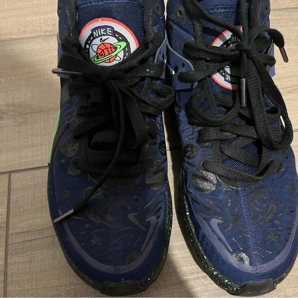 Nike KD 13 Planet of Hoops Midnight Blue/ Black/ Electric Green Size 8 - Picture 6 of 9